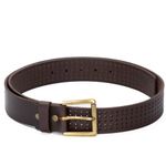 Walletsnbags Men's Leather Vintage Brass Buckle (Brown, 46)