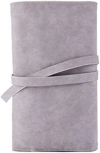VASANA Gray Soft Makeup Brush Rolling Case Mini Cosmetic Brush Organizer Portable Roll Up Brush Holder Pouch Bag for Travel Business Trip 14 Pockets, E, M, Fashion