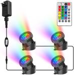 CREPOW RGB Pond Lights with Timer, 