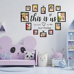 Our Home Quotes Wall Stickers, This is Us Inspirational Vinyl Wall Decals, Family Photo Frames Art Stickers, Sticker Art Decor Home Sign Family for Bedrooms Girls Boys Living Room Decoration