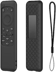 ADDGRIP Silicone TV Remote Cover Compatible with Samsung 2023 OLED Model Smart TV Remote (Remote Control with Round Edges), Samsung Solar Remote Cover (Remote Control not Included) - Black Style 1