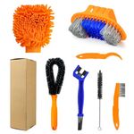 7 Pcs Bike Cleaning Brush Kit, Bike Chain Cleaner Motorbike Cleaning Kits Motorbike Accessories for Cleaning Bike Crank, Chain, Tire,Sprocket