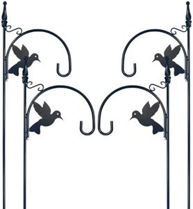 Gardman Bird Accent Shepherd Hooks, Black, 6' 5"H, 4 Pack