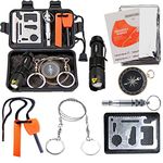 EMDMAK Survival Kit Outdoor Emergency Gear Kit for Camping Hiking Travelling or Adventures (New Black)
