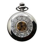 Brelsen Signature Silver Mechanical Demi Pocket Watch, Retro, Vintage, Anniversary, Retirement Pocket Watch, Groom, Groomsmen Wedding Pocket Watches