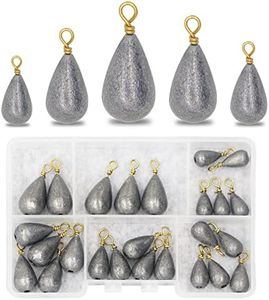 UperUper Fishing Weights Sinkers Kit, 25pcs/Box Assorted Bass Casting Weights Bell Sinkers Catfish Weights Sinkers for Saltwater Freshwater Fishing