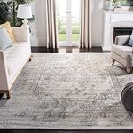 Safavieh Adirondack Collection ADR101B Ivory and Silver Oriental Vintage Distressed Area Rug (8' x 10')