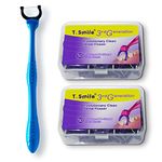 T.Smile Evolutionary Clean Dental Flossers, Kit of Long Handle(s) Plus Refillable Heads (1 Handle +100 Tightened 2-strand Refills)