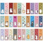 MWOOT 30 Pieces Cute Cats Magnetic Bookmarks, Kitty Magnet Page Markers, Creative Book Clips for Book Lovers, Students, Reading Supplies (30 Styles, 2x6CM)