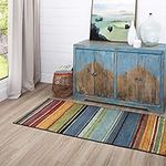 Mohawk Home Rainbow Stripe 2' x 8' Area Rug - Multicolor - Perfect for Living Room, Dining Room, Office