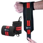 FITPUT Premium Wrist Band for Men Gym (2 PCS,18 Inch) – Wrist Support for Gym & Wrist Straps for Men Workout | Gym Wristband, Hand Grip for Gym, and Wrist Straps for Gym Essentials (RED)