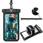 Njjex Universal Waterproof Phone Pouch, Floating Waterproof Case Cellphone Dry Bag & Arm Band/Lanyard for iPhone Xs Max,XR,6/7/8 Plus,Samsung Galaxy S10 Plus,S10E,S9/S8 Plus,S7,S10 5G,Note 9,Note 8