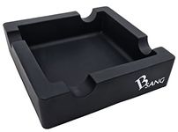 BSANG 6-Inch Large Black Silicone Cigar Bulk Ash tray, Unbreakable Cigar Ashtray, Flexible Deep Bowl Silicone Cigar Ashtrays for Patio/Indoor/Outdoor/Decor (1 groove)