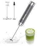 Maestri House Handheld Milk Frother， Eectric Whisk with Stepless Speed ​​Control, Rechargeable Blender with Stainless Steel Whisk and Stand, Drink Mixer for Matcha, Latte, Cappuccino (Grey)