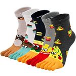 Women's Toe Socks Cotton Ankle Cute Crew Girls Novelty Holiday Christmas Gifts