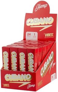 Vibes Cubano Cones - Hemp Paper - 24 Pack, Over 8 Grams Per Cone, No Added Calcium Carbonate