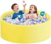 Zedachica Ball Pit for Toddlers 47.24''x15.75'' Baby Ball Pits Round Foam Ball Pit Lagre Kids Ball Pool Ideal Gift for Children (Yellow, NO Balls)