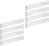 mDesign Expandable Kitchen Drawer Divider with Foam Ends, Adjustable Drawer Dividers with Strong Secure Hold, Dividers Lock in Place to Organize Drawers - Ligne Collection - 8 Pack - White