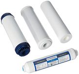 Hydronix HX-RO-4PK 6 Stage 4pc Reverse Osmosis RO Water Filter Cartridges, Pre and Post Replacement Set SED Udf Cto Gac-2.5" x 10", White