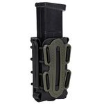 IDOGEAR 9mm Mag Pouches Pistol Magazine Pouch Soft Shell Magazine Pouch Tactical Mag Carrier for Belt (Short-Black+Ranger Green)