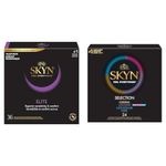 Skyn Elite – 36 Count – Ultra-Thin, Lubricated Latex-Free Condoms & Selection Non-Latex Condoms - 24 Count - NEW Variety Pack - Skyn Elite, Extra Lube, Excitation & Original