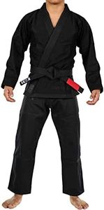 FUJI Elemental Brazilian Jiu Jitsu Gi, BJJ Uniform with Pearl Weave Jacket, made from Cotton Blend Black, Size A3