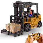 Leopmase Remote Control Forklift,11 Channel Electric Rc Forklift Construction Toys,w/Boxes/Sound and Light Spray, Two Rechargeable Batteries & Charger, Engineering Car Toy Boy Gift