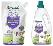 Himalaya Germ Free Baby Laundry Wash 1 L Bottle & Germ Free Baby Laundry Wash Liquid, 1 L Pouch, White, (7004801)