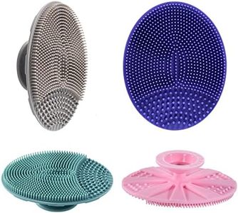 INNERNEED Silicone Face Cleansing Scrubber, Exfoliating Scrub Manual Handheld Facial Brush Blackhead Remover, Food-grade Soft Bristle (Pack of 4)