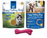 HDP N-Bone Puppy Teething Stick Treat Bundle Flavor:Chicken Size:Rings, Sticks and Toy