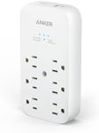 Anker Outlet Extender and USB Wall Charger,6 Outlets and 2 USB Ports, 20W USB C Power Delivery High-Speed Charging iPhone 15/15 Plus/15 Pro/15 Pro Max,for Dorm, Home, and Office