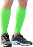 Zensah Running Leg Compression Sleeves – Shin Splint, Calf Compression Sleeve, Made in USA for Sports, Travel, Men and Women (Neon Green, Large/X-Large)