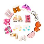 Barwa American Doll Accessories 5 Pairs of Shoes with 2 Pairs of Socks Compatible with American 18 Inch Girl Doll