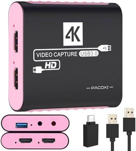 Capture Card with 4K HDMI Passthrough,USB 3.0 Audio Video Capture Card for Windows/Mac OS OBS/Twitch/YouTube/Tiktok Live Streaming and Recording,for Switch/PS5/Xbox/PS4/Steam Deck/PC/Camera