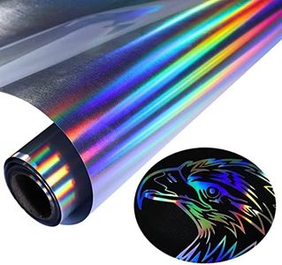 LUKGELYAM Holographic Heat Transfer Vinyl 12IN x 6FT Rainbow HTV Iron on Vinyl for DIY Iron on Fabrics T-Shirts Hats Compatible with Cricut, Cameo, Heat Press Machines