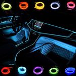 Kmruazre Car lights, El Wires Neon Tube Lights Car Interior Trim Light Strip DC 12V Flexible Lights for Car Decor(3m/9ft, Ice blue)