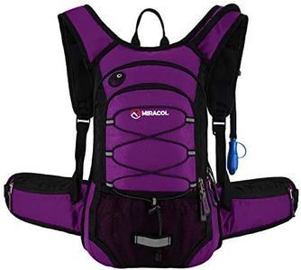 Hydration Pack Hiking Water Backpack - Miracol Insulated Water Bag with 2L Bladder Violet