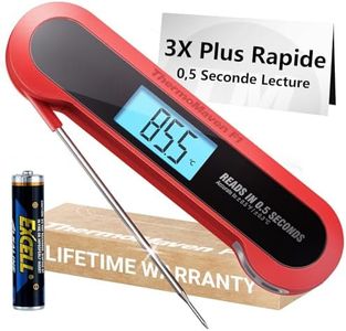 ThermoMaven Thermometre Cuisine Cuisson - 0,5s Lecture Instantanée, IP67 Etanche Thermomètre Cuisine Viande, ±0,3℃ Précis Certifié NIST, Ecran Ambidextre, BBQ Sonde Temperature Magnétique Frigo Four