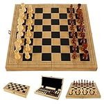 Wooden Folding Chess Board Set Port