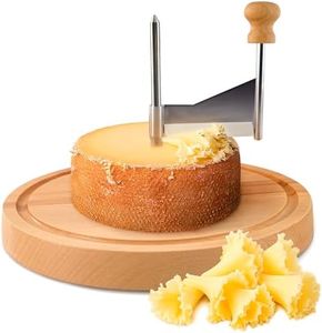 Cheese Curler - Easy to Use Stainless Steel Cheese Shaver for Beautiful Rose-Shaped Cutting that Reveals Taste Richness - Chocolate Shaver with Sharp Blade, Wood Base, Disassembles for Easy Cleaning