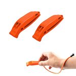 2 PCS Whistles with Reflective Lanyard Emergency Whistle, Safety Whistle Survival, Super Loud Orange Emergency Survival Whistle for Outdoors, Mountaineering, Boating And Signalling