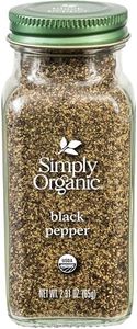 Simply Organic Ground Black Pepper, 2.31-Ounce Jar, Medium Ground Pepper, Certified Organic, Kosher, Potent Pepper Taste