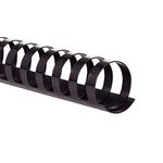 GBC CombBind 19 Hole Binding Spines, 1 Inch Spine Diameter, 225 Sheet Capacity, Black, 100 Spines per Pack (4000118)