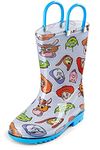 Disney Toy Story Kids Waterproof PVC Rainboots - Featuring Buzz Lightyear, Woody - Easy-on Handles - Toddler and Little Kid, Multi Color, 11 US Little Kid