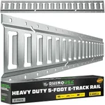 Rhino USA E Track Rail 5' (2 Pack) Used for Trailers, Vans, Garages & More - Ultimate E-Track Rails System for Quick & Easy Cargo Management - Galvanized Steel - Up to 2,000lbs Load Limit