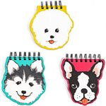 3-Pack Die-Cut Spiral Notepads with 3 Dog Cover Designs, 14 x 11 cm