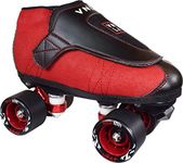 VNLA Code Red Jam Skates | Quad Roller Skates from Vanilla - Indoor speed skates - Denim and Leather - for Tricks and Rhythm skating (Red and Black) Mens 9 / Ladies 10