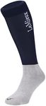 LeMieux My Competition Horse Riding Socks in Navy with Closely Woven Foot, Topside Seam and Micro Weight Stretch - Twin Pack - Large