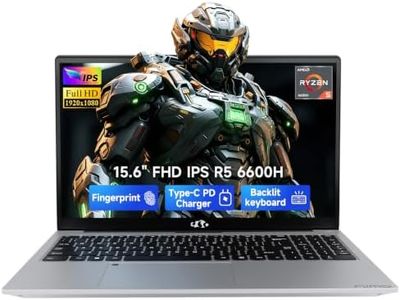 NIMO 15.6" AI-Creator-Laptop, 6-Core AMD R5-6600H 32GB RAM 1TB SSD (Beat i7 1355U up to 4.5GHz) Radeon 660M, FHD IPS 100W Fast PD for Video Editing, Multitasking, Remote Work & Study, 2-Yr Warranty