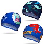 3 Pcs Kids Swimming Caps Swimming Hat for Boys Fabric Swim Caps Comfortable Bathing Caps for Child Girls (Lovely Style)